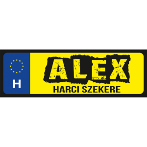 Alex harci szekere neves rendszámtábla minta