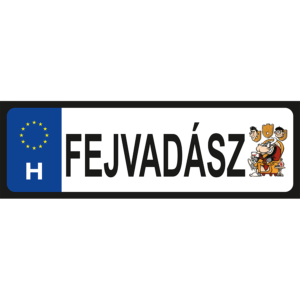 Fejvadász vicces rendszámtábla minta