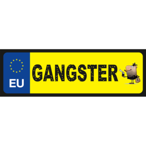 Gangster vicces rendszámtábla minta