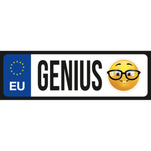 Genius emoji vicces rendszámtábla minta