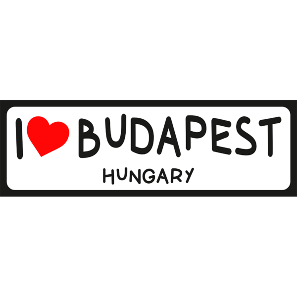 I love Budapest vicces rendszámtábla minta