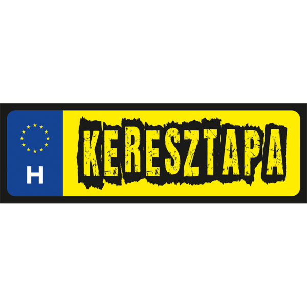 Keresztapa vicces rendszámtábla minta