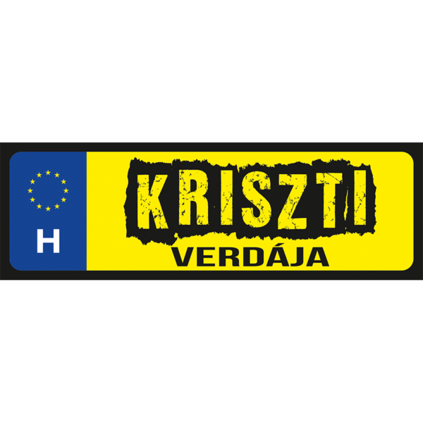 Kriszti verdája neves rendszámtábla minta