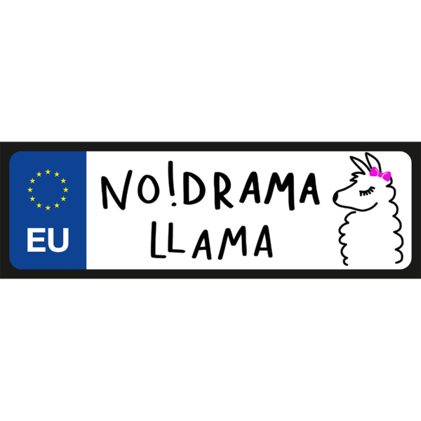 No drama llama1 vicces rendszámtábla minta