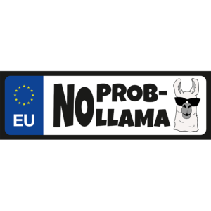 No prob llama vicces rendszámtábla minta