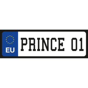 Prince 01 vicces rendszámtábla minta