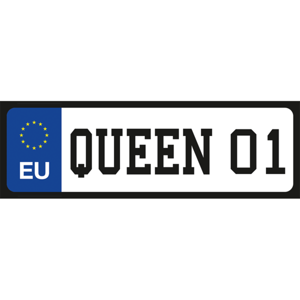 Queen 01 vicces rendszámtábla minta