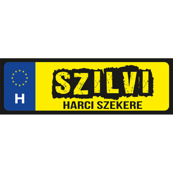 Szilvi harci szekere neves rendszámtábla minta