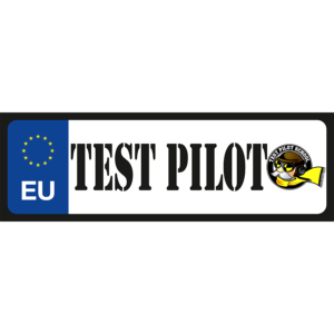 Test pilot vicces rendszámtábla minta