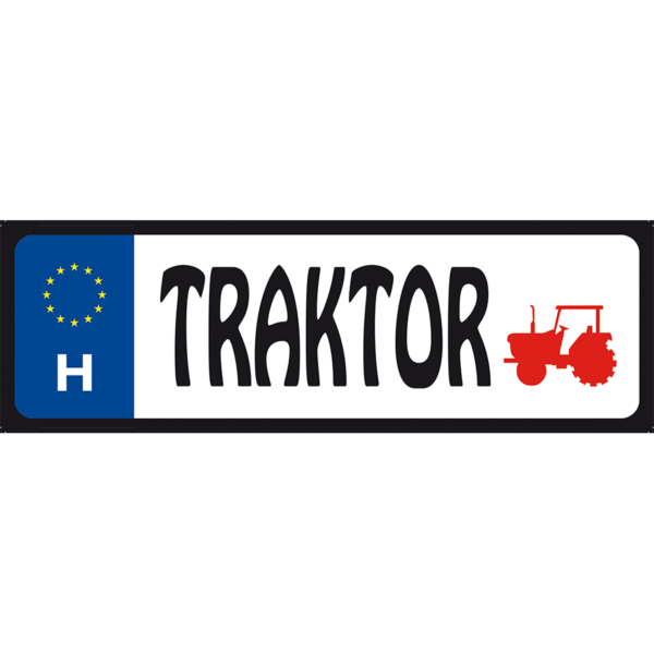 Traktor vicces rendszámtábla minta