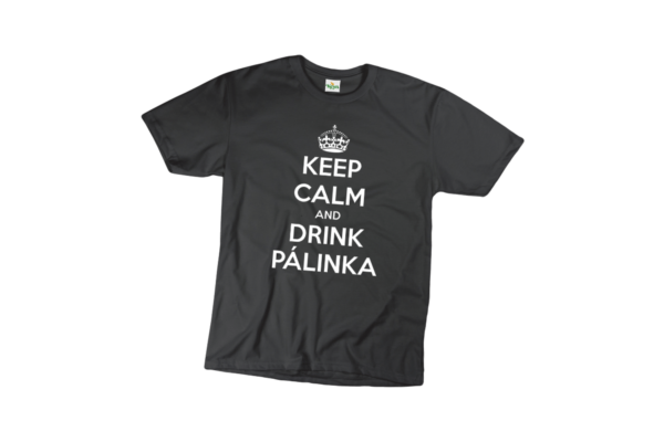 Keep calm and drink pálinka férfi fehér póló minta termék kép