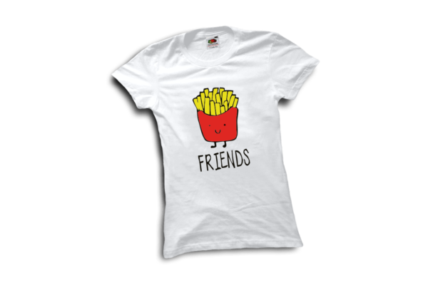 Best friends sült krumpli női fehér póló minta termék kép