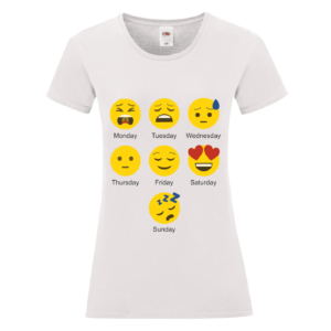Emoji fejek póló női fekete minta