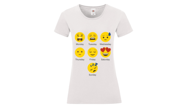 Emoji fejek póló női fekete minta