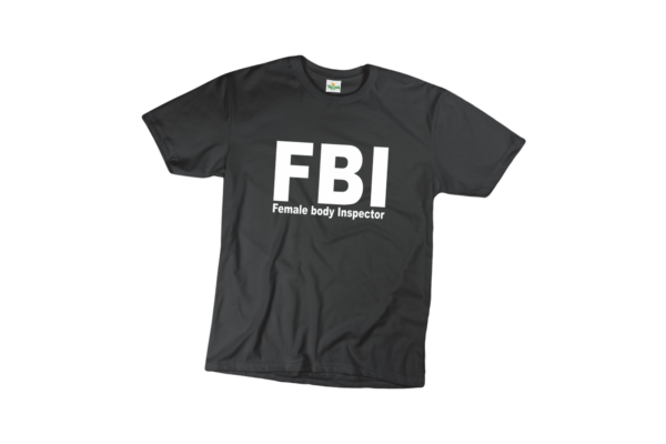 FBI female body inspector férfi fehér póló minta termék kép