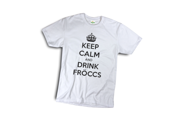 Keep calm and drink fröccs férfi fekete póló minta termék kép