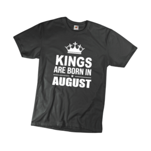 Kings are born in August szülinapi férfi fehér póló minta termék kép