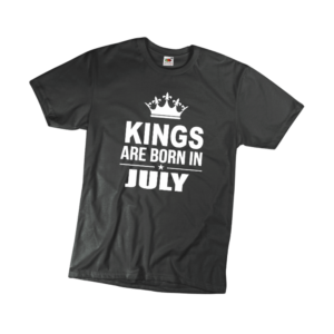 Kings are born in July szülinapi férfi fehér póló minta termék kép