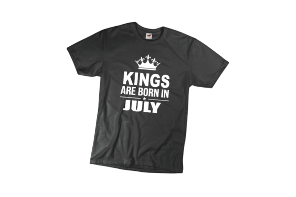 Kings are born in July szülinapi férfi fehér póló minta termék kép
