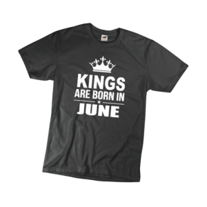 Kings are born in June szülinapi férfi fehér póló minta termék kép