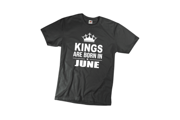Kings are born in June szülinapi férfi fehér póló minta termék kép