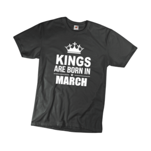 Kings are born in March szülinapi férfi fehér póló minta termék kép