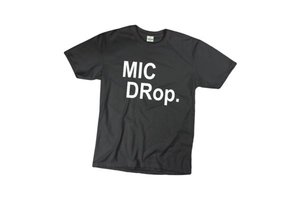 Mic drop férfi fehér póló minta termék kép