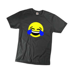 Nevető emoji férfi fekete póló minta termék kép