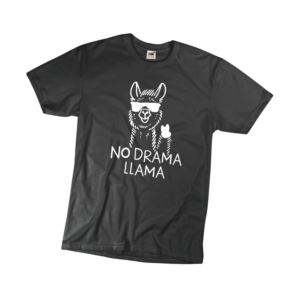 No drama llama férfi fehér póló minta termék kép