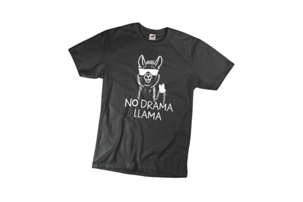 No drama llama férfi fehér póló minta termék kép