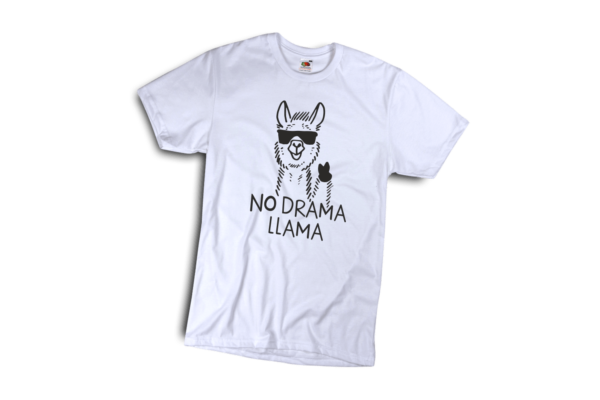 No drama llama férfi fekete póló minta termék kép