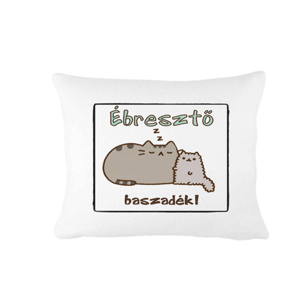 Pusheen - Ébresztő vicces poénos párna termék kép