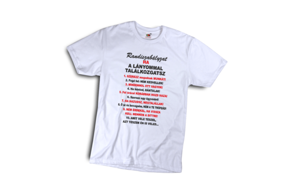 Randiszabályzat férfi fekete póló minta termék kép