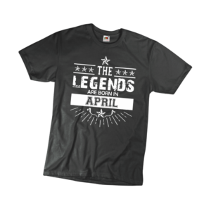The legends are born in April szülinapi férfi fehér póló minta termék kép