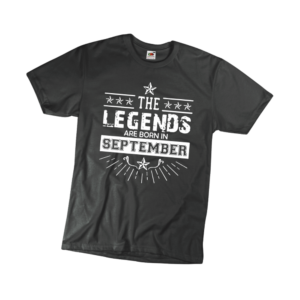 The legends are born in Szeptember szülinapi férfi fehér póló minta termék kép