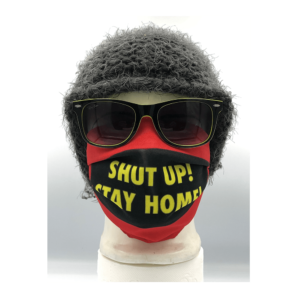 Shut up! Stay home piros mintás szájmaszk termék kép