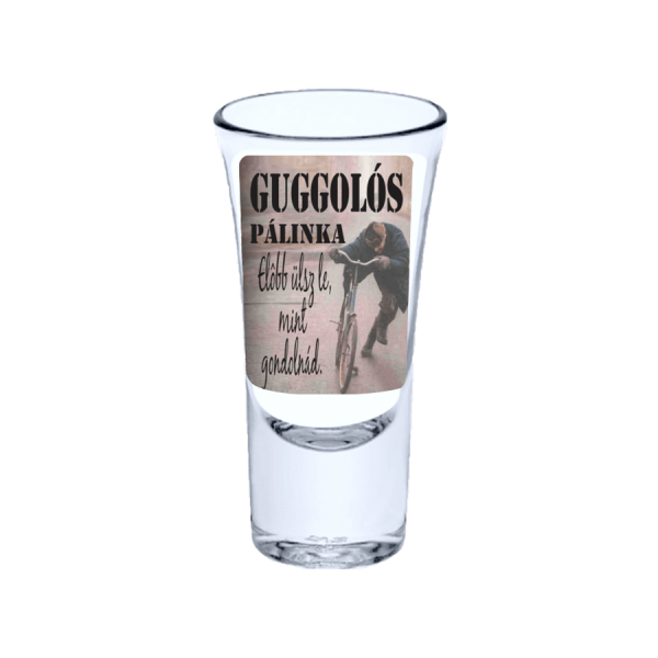 Guggolós pálinka - Vicces feles pohár termékkép