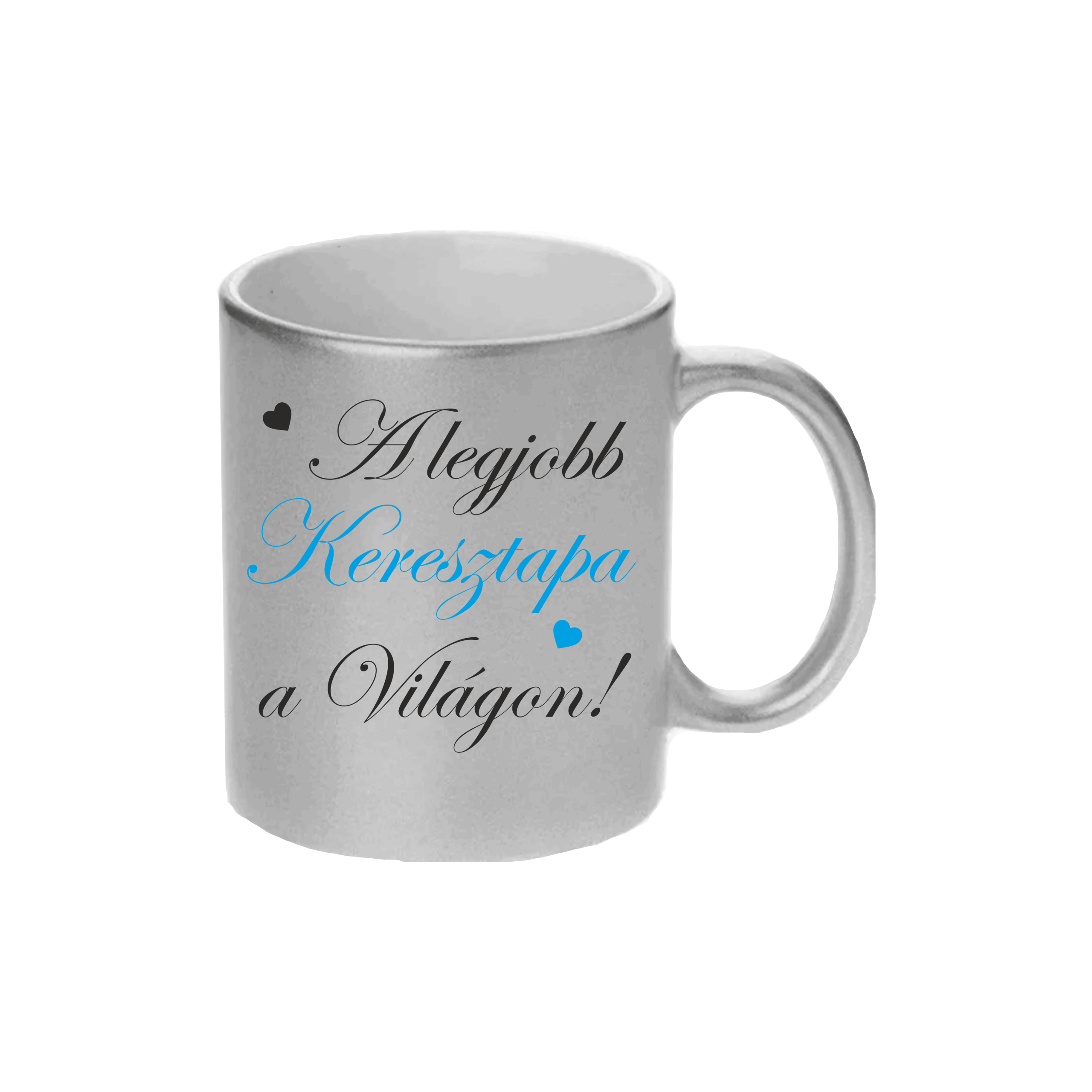 A legjobb Keresztapa a világon - (ezüst) kerámia bögre
