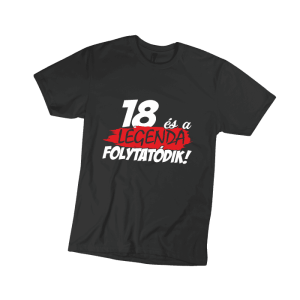 18 és a legenda folytatódik – férfi fekete póló termékkép