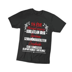 18 Éve minőséget megőrzi... - férfi fekete póló termékkép
