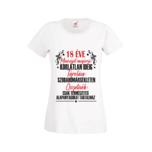 18 Éve minőséget megőrzi... - női fehér póló termékkép