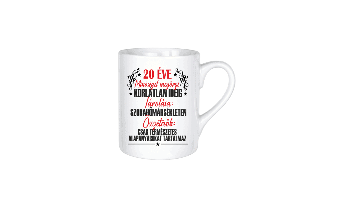 20 éve minőséget megőrzi... - kerámia bögre termékkép