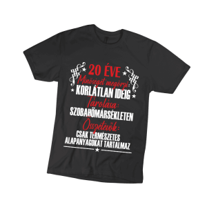 20 Éve minőséget megőrzi... - férfi fekete póló termékkép