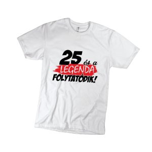 25 és a legenda folytatódik – férfi fehér póló termékkép