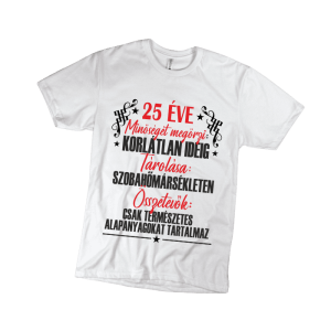 25 Éve minőséget megőrzi... - férfi fehér póló termékkép