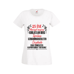 25 Éve minőséget megőrzi... - női fehér póló termékkép