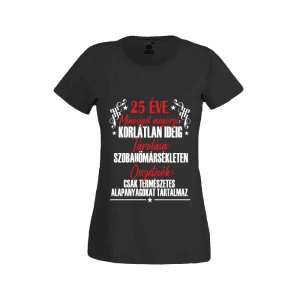 25 Éve minőséget megőrzi... - női fekete póló termékkép