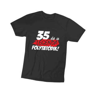 35 és a legenda folytatódik – férfi fekete póló termékkép