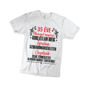 35 Éve minőséget megőrzi... - férfi fehér póló termékkép