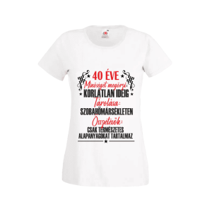 40 Éve minőséget megőrzi... - női fehér póló termékkép